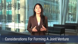 Video Considerations For Forming A Joint Venture